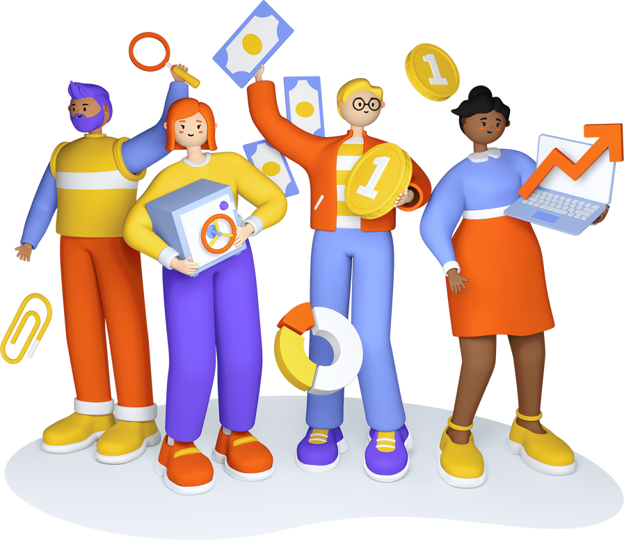 Income - colorful 3D style illustration