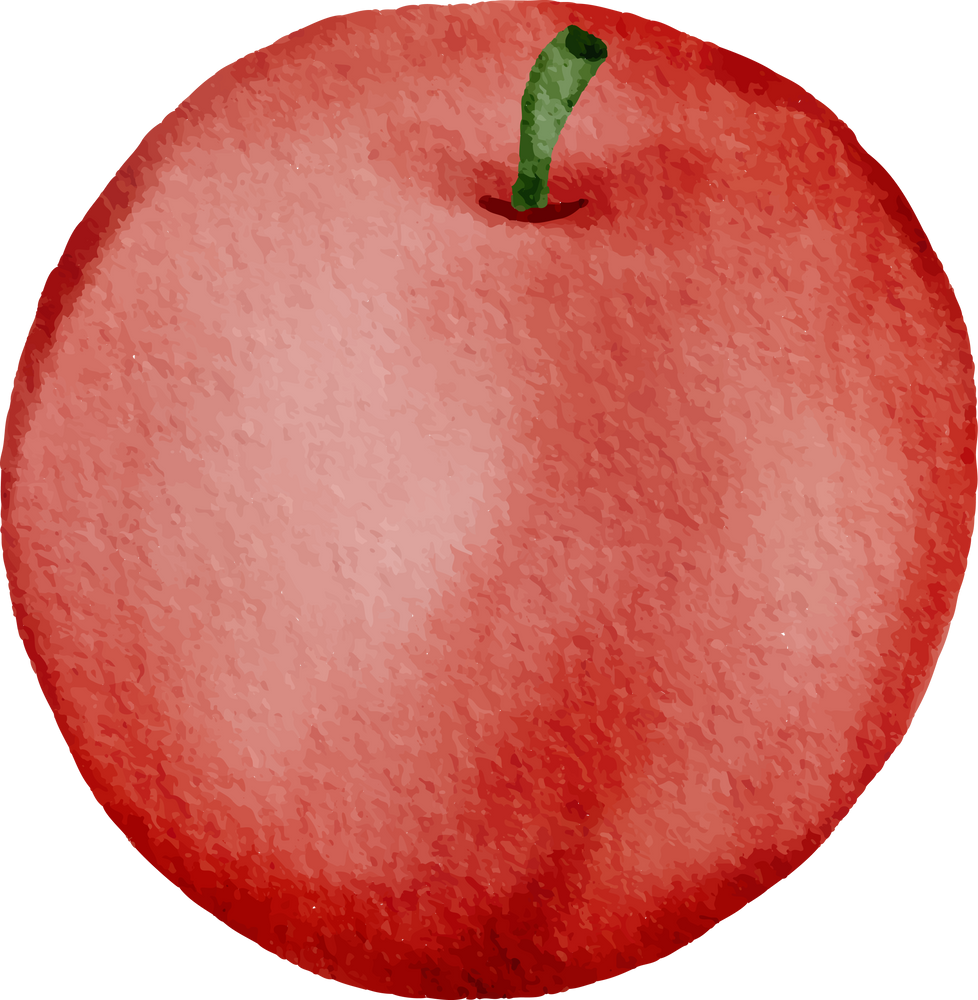 Red Apple in Water Color for Decorative Element